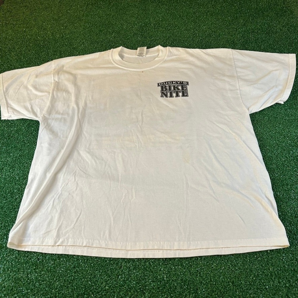 Jerzees Bike Nite Graphic T-Shirt Short Sleeve Motorcycle 2005 White Mens 2XL
